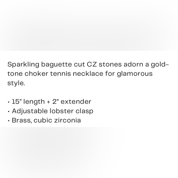 SAVVY CIE JEWELS Baguette
CZ Choker Tennis Necklace - Picture 3 of 3